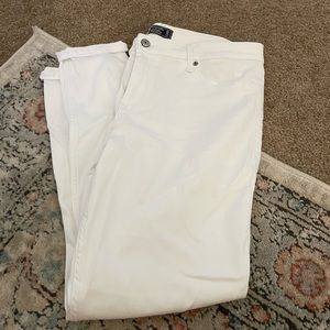 Abercrombie and fitch white skinny low rise jeans 14 short